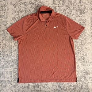 Nike Dri-Fit Orange/Peach Double Swoosh Golf Polo Size XXL